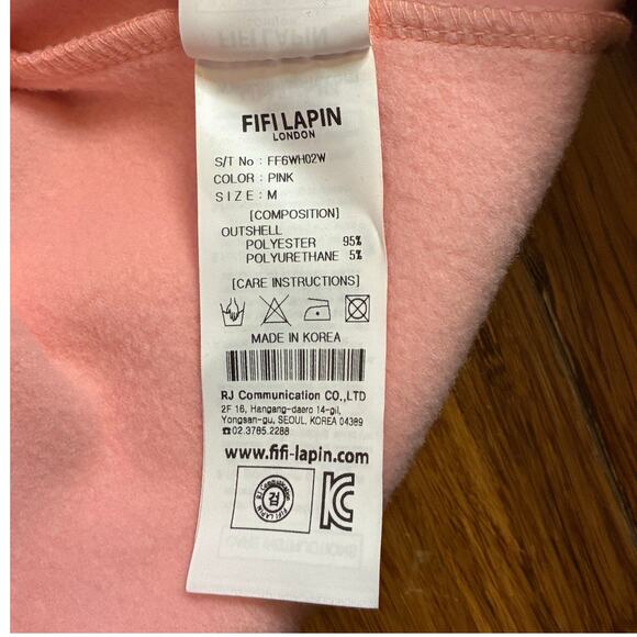 Fifi Lapin Pink Hoodie Bunny Ears Graphic Glasses Kawaii Cute Women’s Size M - Picture 8 of 9